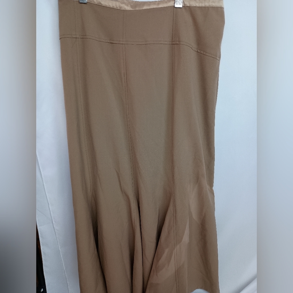 Zac & Rachel Tan Office Siren Maxi A-Line‎ Skirt for Casual Wear (#171)